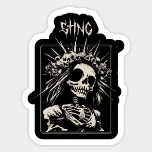 sting bridge skull Sticker